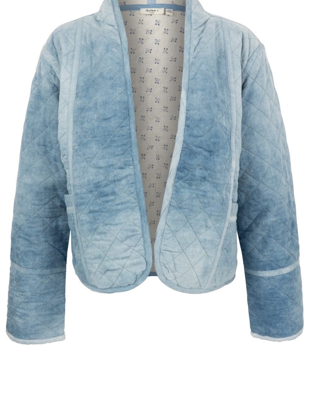 dylan Light Blue Quilted Open-Front Reversible Jacket - Picture 11 of 15